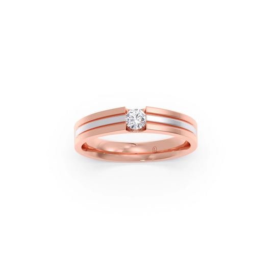 Men’s Dual-Line Solitaire  Band