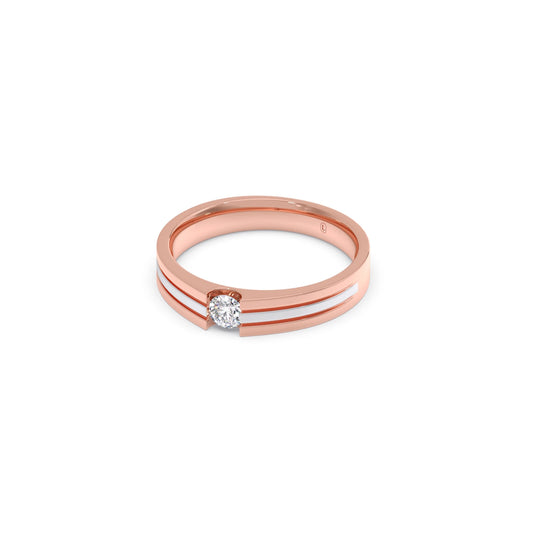 Men’s Dual-Line Solitaire  Band