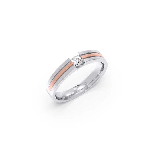 Men’s Dual-Line Solitaire  Band