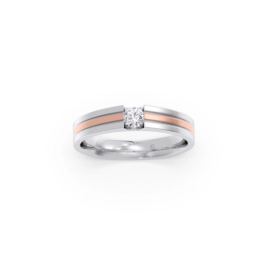 Men’s Dual-Line Solitaire  Band