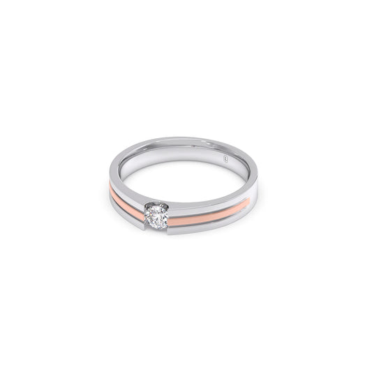 Men’s Dual-Line Solitaire  Band
