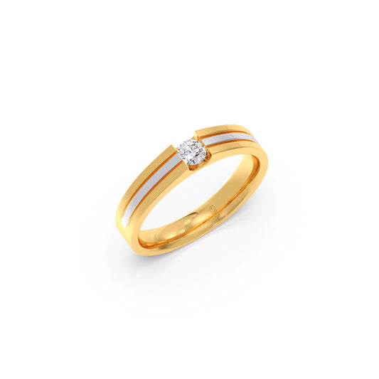 Men’s Dual-Line Solitaire  Band