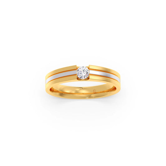 Men’s Dual-Line Solitaire  Band