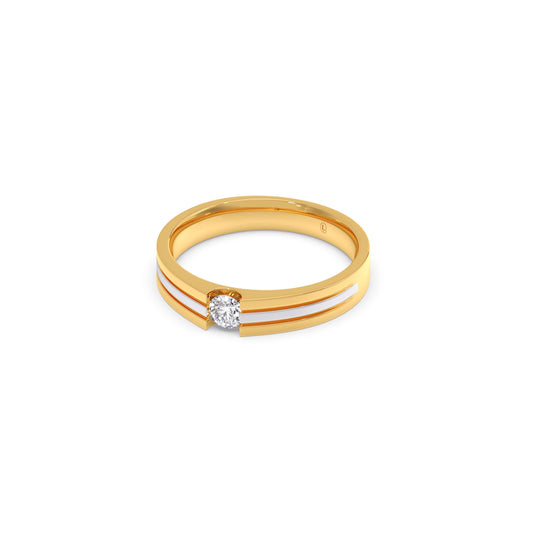 Men’s Dual-Line Solitaire  Band