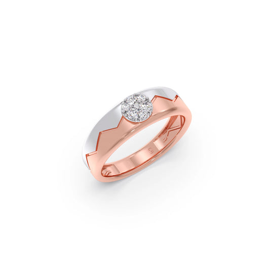 Men’s Modern  Solitaire Dual Tone Wedding Ring