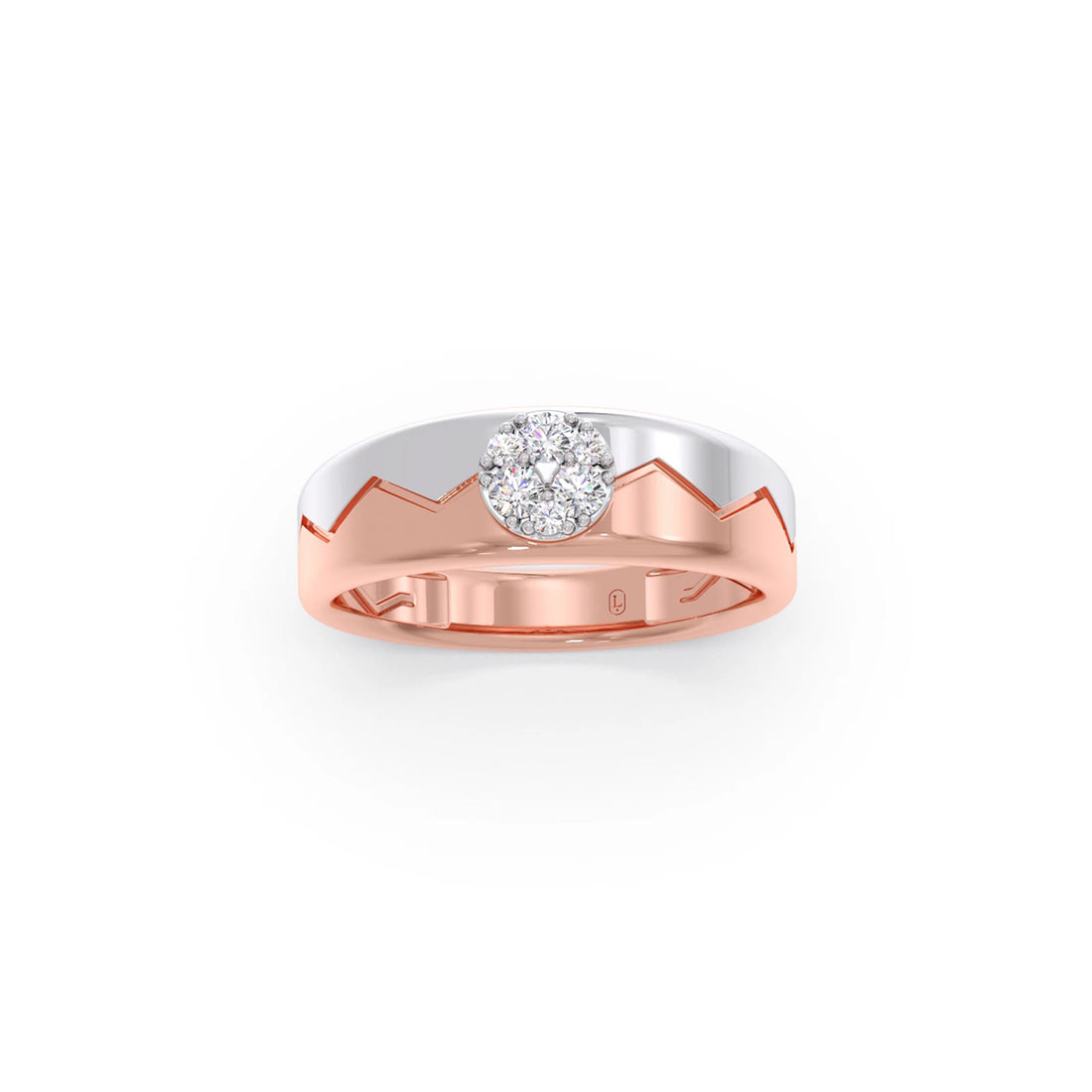 Men’s Modern  Solitaire Dual Tone Wedding Ring