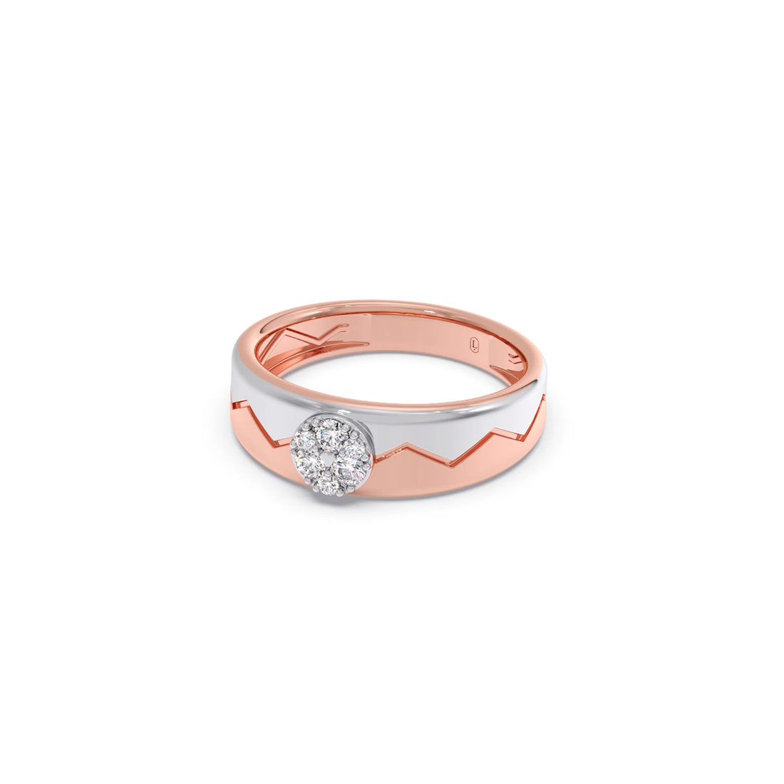 Men’s Modern  Solitaire Dual Tone Wedding Ring