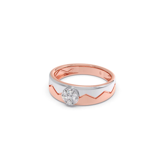Men’s Modern  Solitaire Dual Tone Wedding Ring