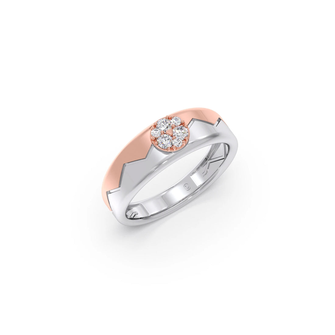 Men’s Modern  Solitaire Dual Tone Wedding Ring