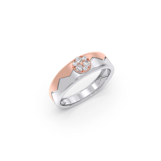 Men’s Modern  Solitaire Dual Tone Wedding Ring