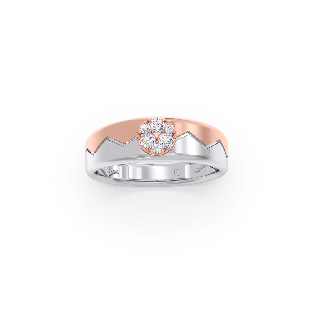 Men’s Modern  Solitaire Dual Tone Wedding Ring