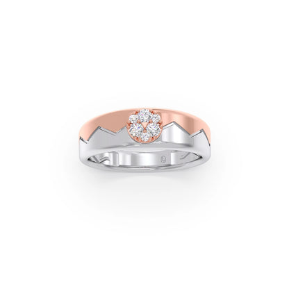 Men’s Modern  Solitaire Dual Tone Wedding Ring