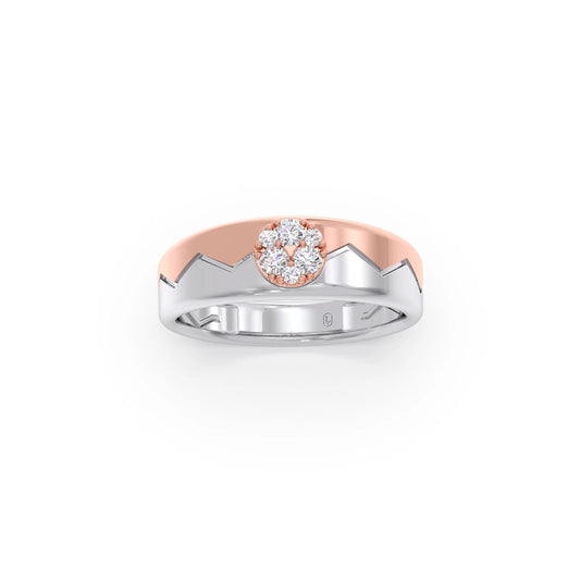 Men’s Modern  Solitaire Dual Tone Wedding Ring