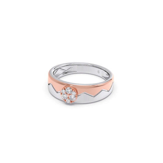 Men’s Modern  Solitaire Dual Tone Wedding Ring