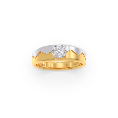 Men’s Modern  Solitaire Dual Tone Wedding Ring