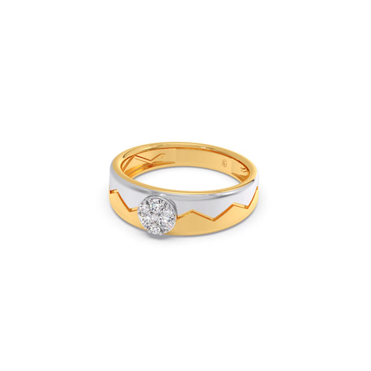 Men’s Modern  Solitaire Dual Tone Wedding Ring