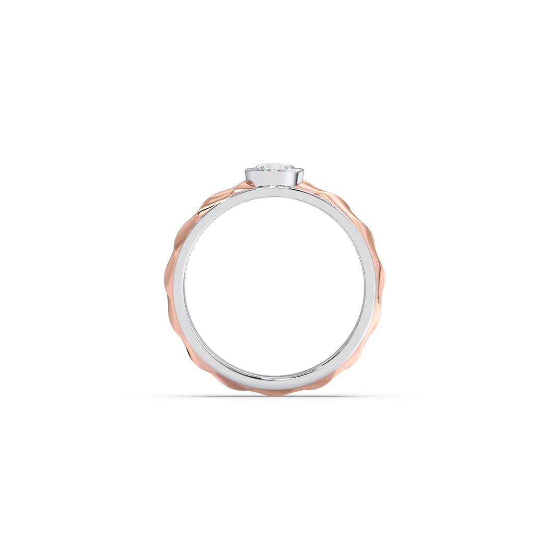 Mens Textured Solitaire  Ring