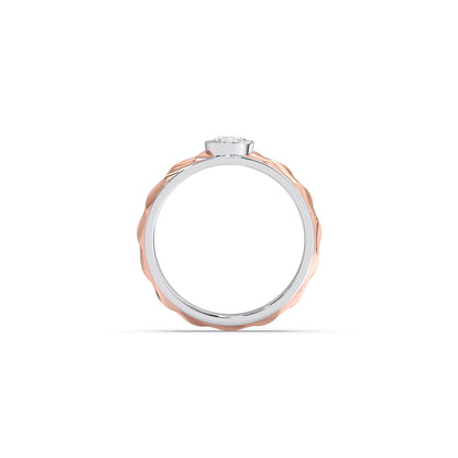 Mens Textured Solitaire  Ring