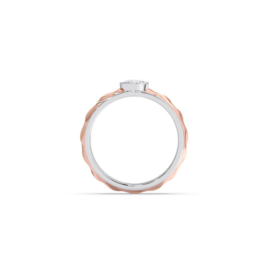 Mens Textured Solitaire  Ring