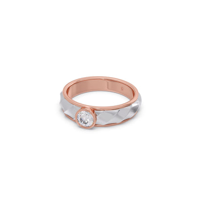 Mens Textured Solitaire  Ring