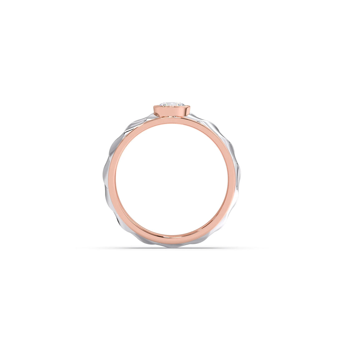 Mens Textured Solitaire  Ring