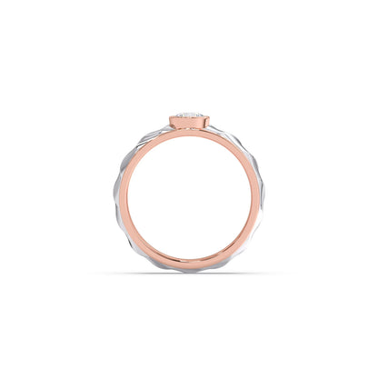 Mens Textured Solitaire  Ring