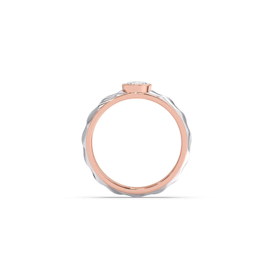 Mens Textured Solitaire  Ring