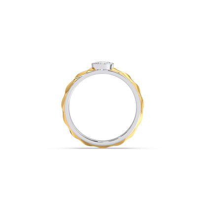 Mens Textured Solitaire  Ring