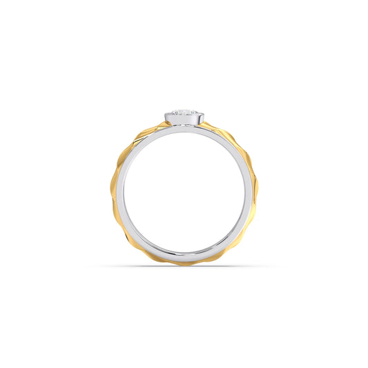 Mens Textured Solitaire  Ring