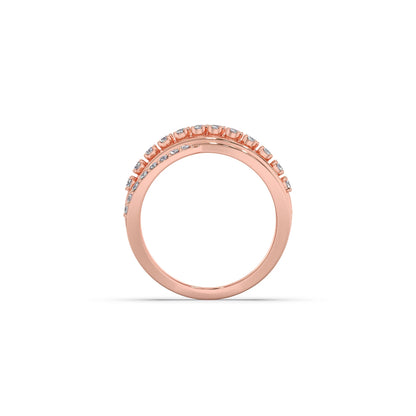 Multi-Row Crossover Diamond Ring