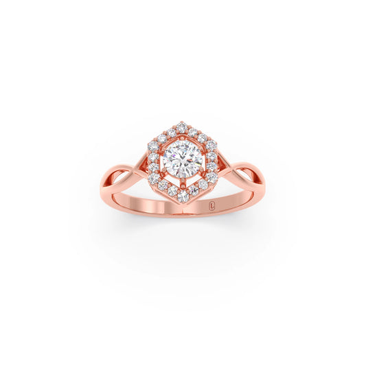 Radiant Round Halo Diamond Engagement Ring