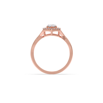 Radiant Round Halo Diamond Engagement Ring