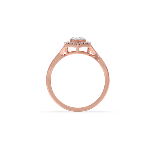 Radiant Round Halo Diamond Engagement Ring