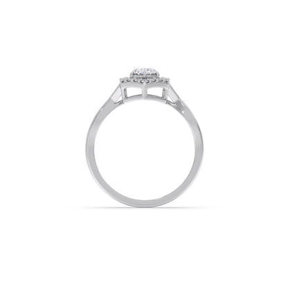 Radiant Round Halo Diamond Engagement Ring