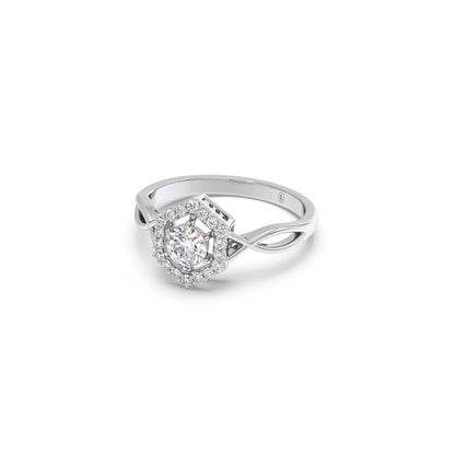 Radiant Round Halo Diamond Engagement Ring