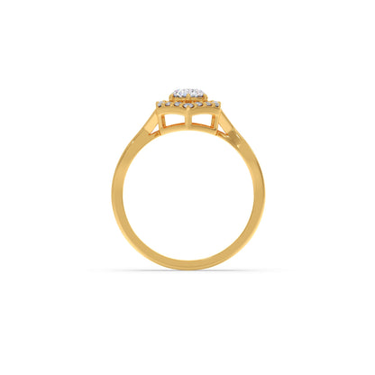 Radiant Round Halo Diamond Engagement Ring