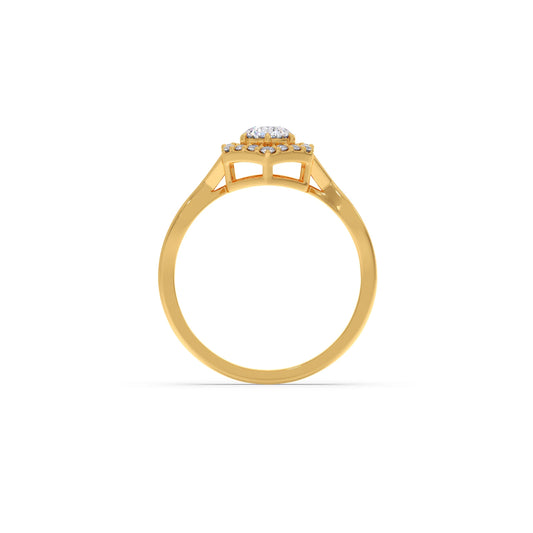 Radiant Round Halo Diamond Engagement Ring