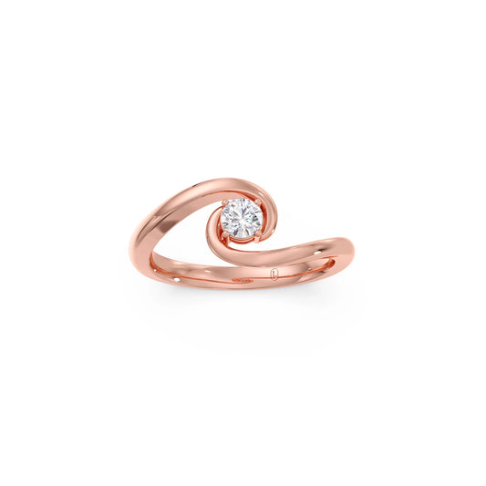 Modern Swirl Solitaire Ring