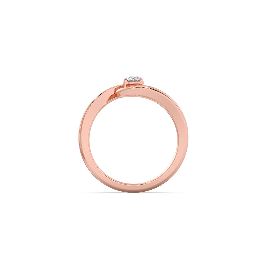 Modern Swirl Solitaire Ring