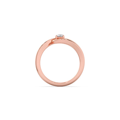 Modern Swirl Solitaire Ring