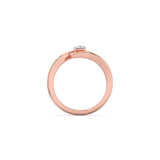 Modern Swirl Solitaire Ring