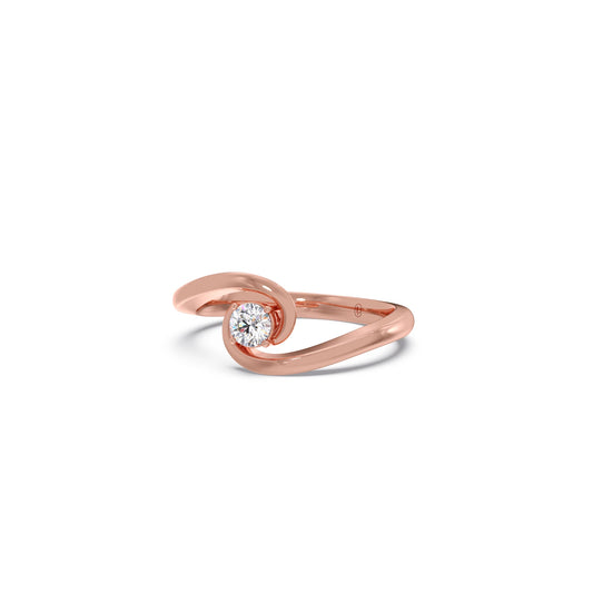 Modern Swirl Solitaire Ring