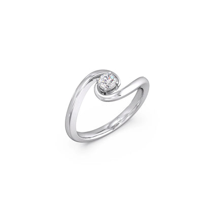 Modern Swirl Solitaire Ring