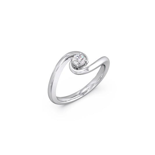 Modern Swirl Solitaire Ring