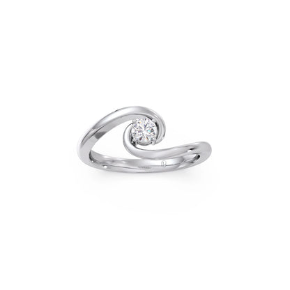 Modern Swirl Solitaire Ring