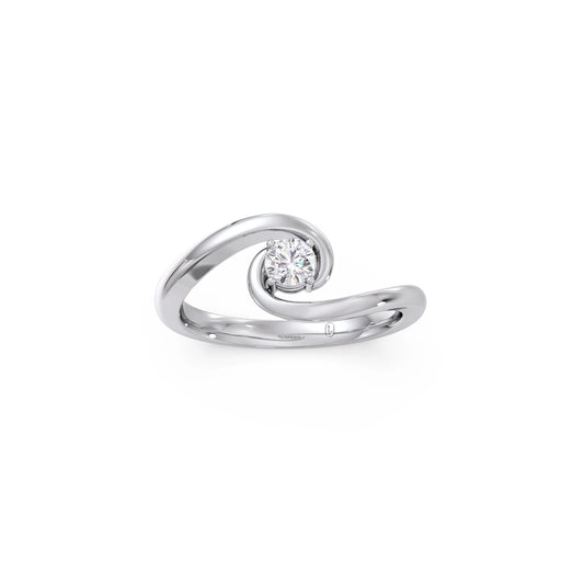 Modern Swirl Solitaire Ring
