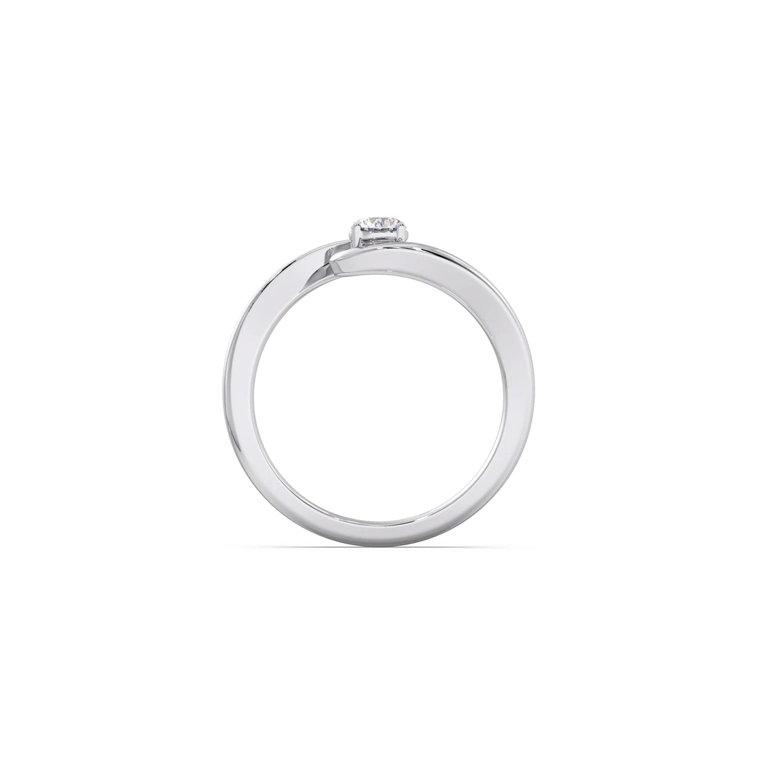 Modern Swirl Solitaire Ring