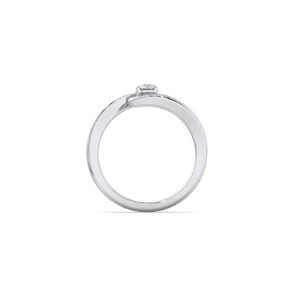 Modern Swirl Solitaire Ring