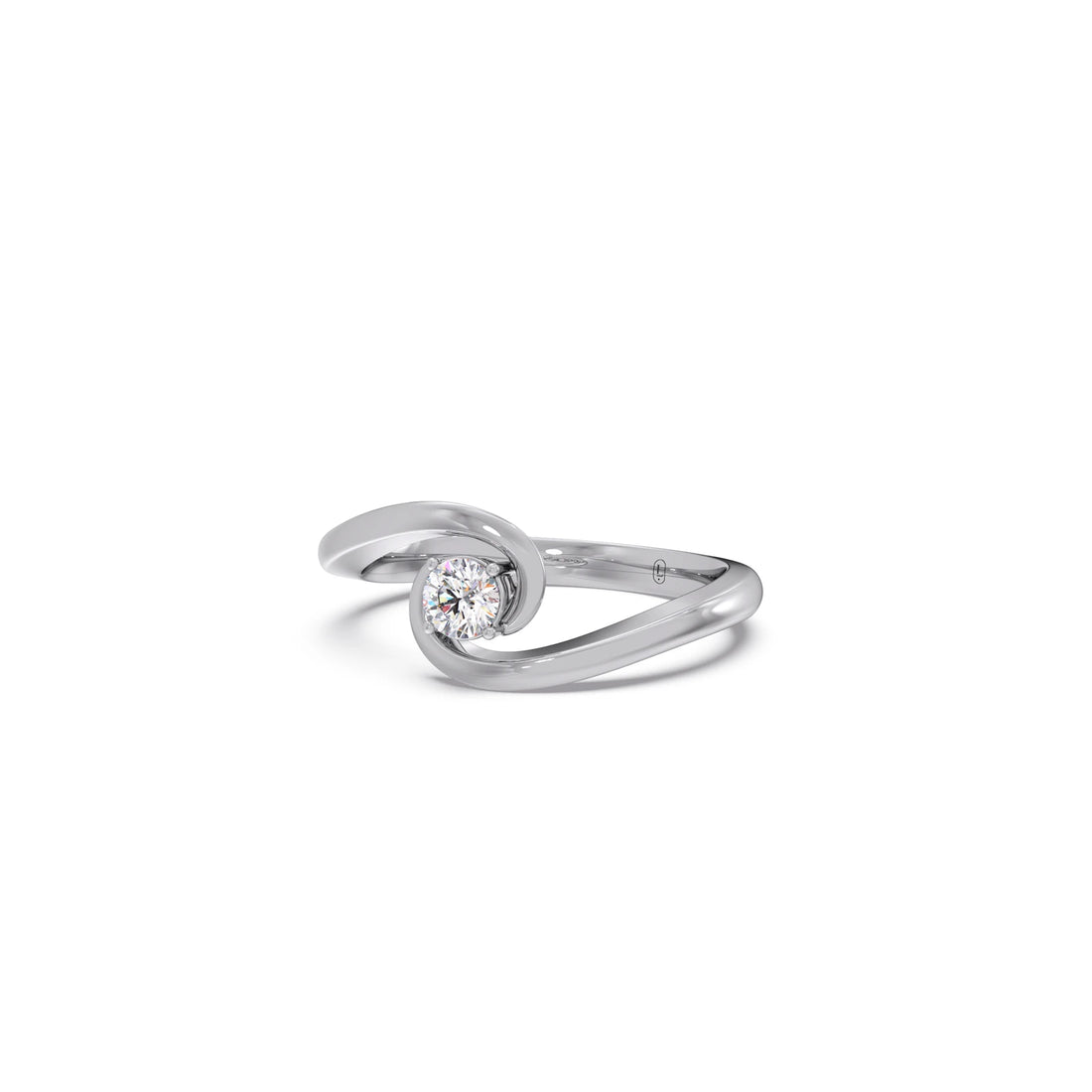 Modern Swirl Solitaire Ring