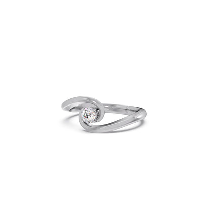 Modern Swirl Solitaire Ring
